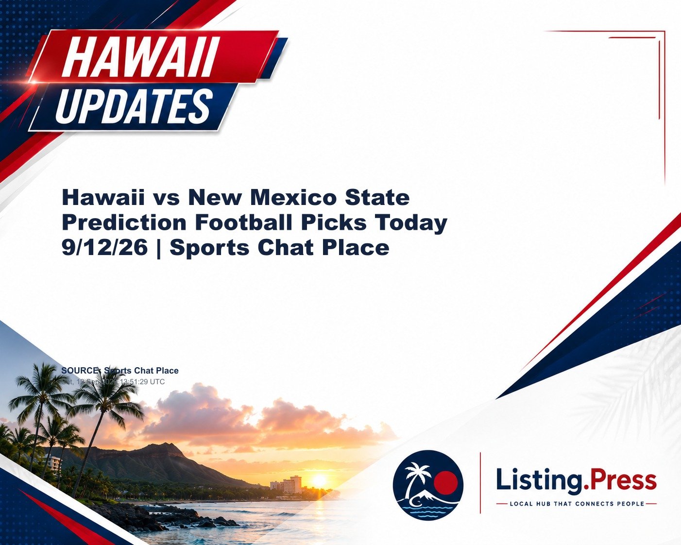 Hawaii vs New Mexico State Prediction Football Picks Today 9/12/26 | Sports Chat Place
