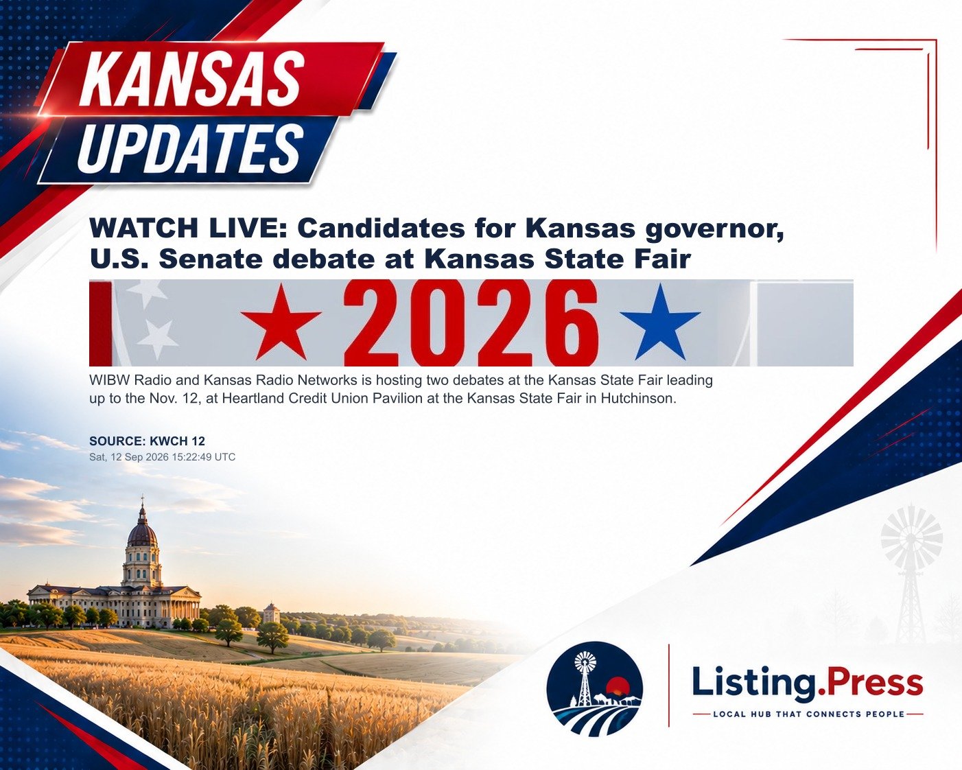 WATCH LIVE: Candidates for Kansas governor, U.S. Senate debate at Kansas State Fair