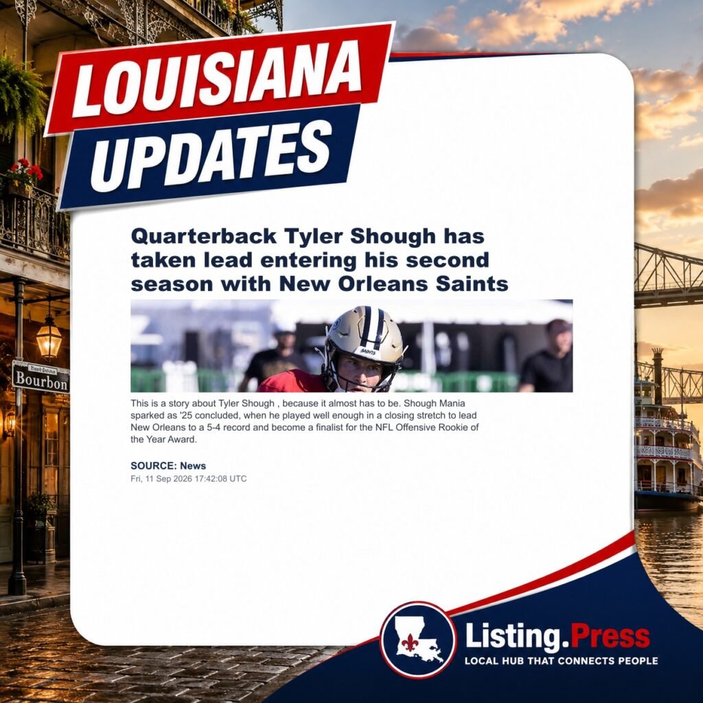 Quarterback Tyler Shough has taken lead entering his second season with New Orleans Saints