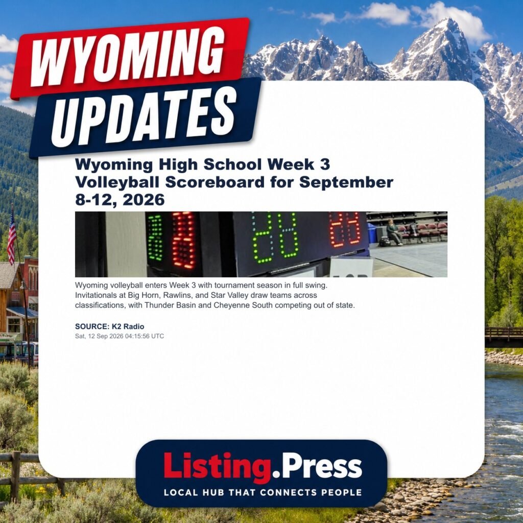 Wyoming High School Week 3 Volleyball Scoreboard for September 8-12, 2026