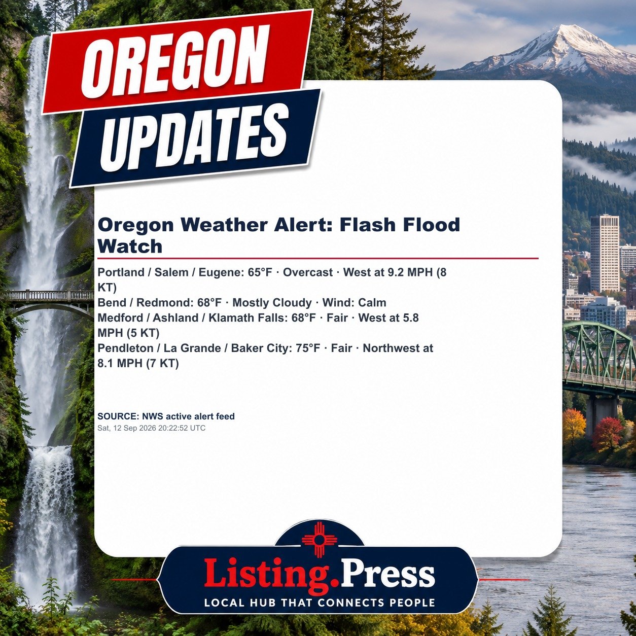 Oregon Weather Alert: Flash Flood Watch