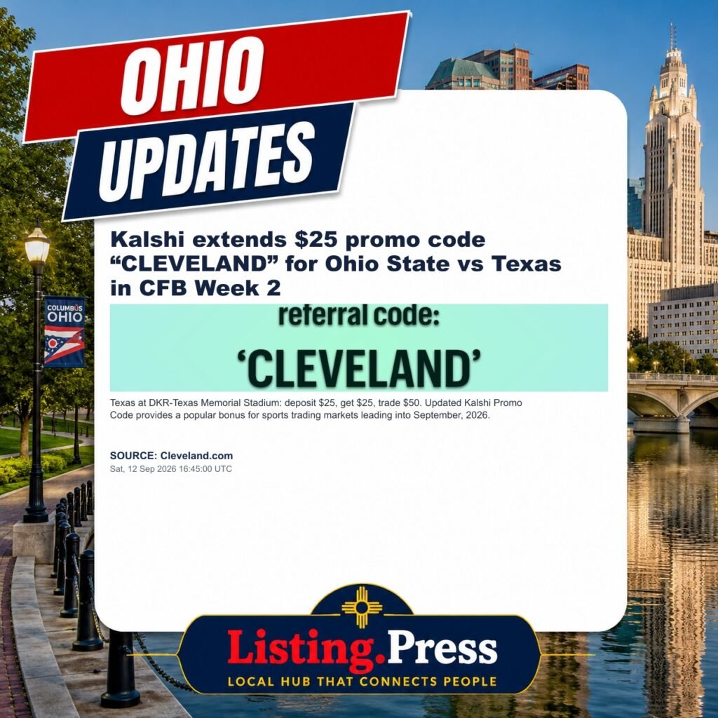 Kalshi extends $25 promo code “CLEVELAND” for Ohio State vs Texas in CFB Week 2