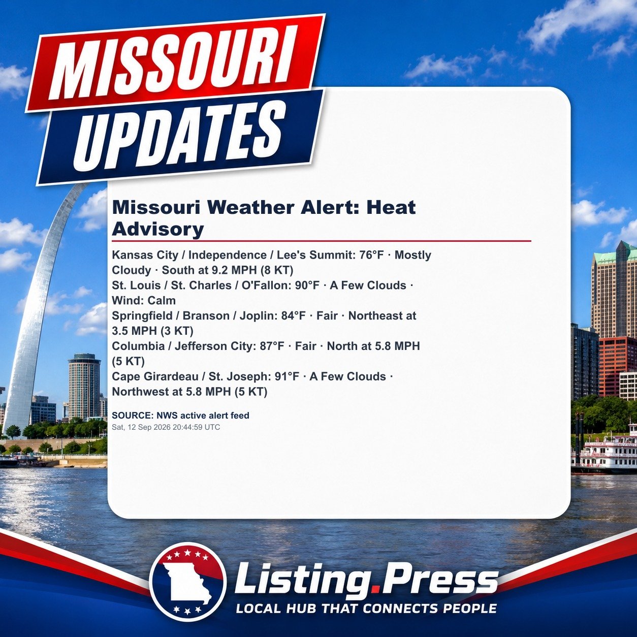 Missouri Weather Alert: Heat Advisory