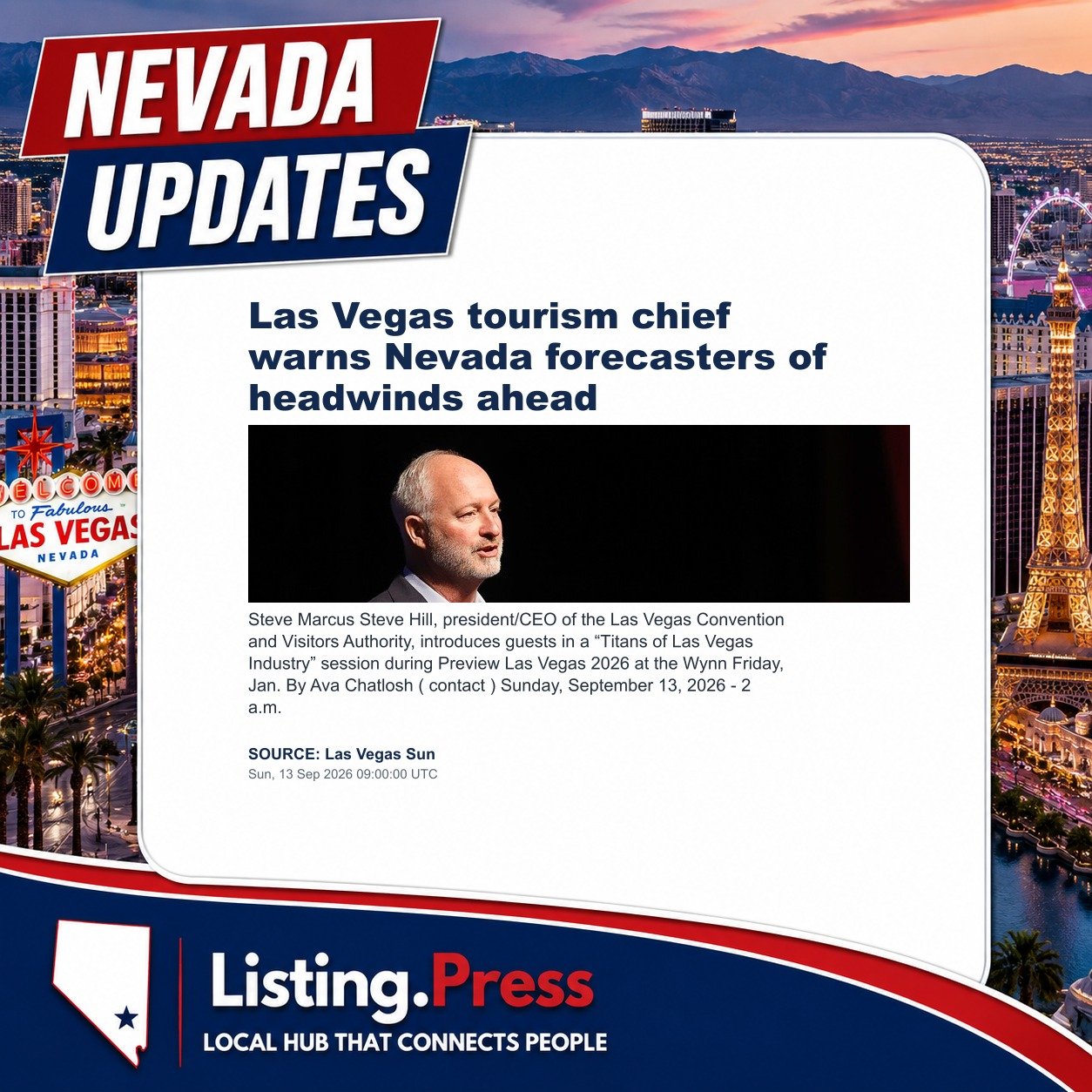 Las Vegas tourism chief warns Nevada forecasters of headwinds ahead