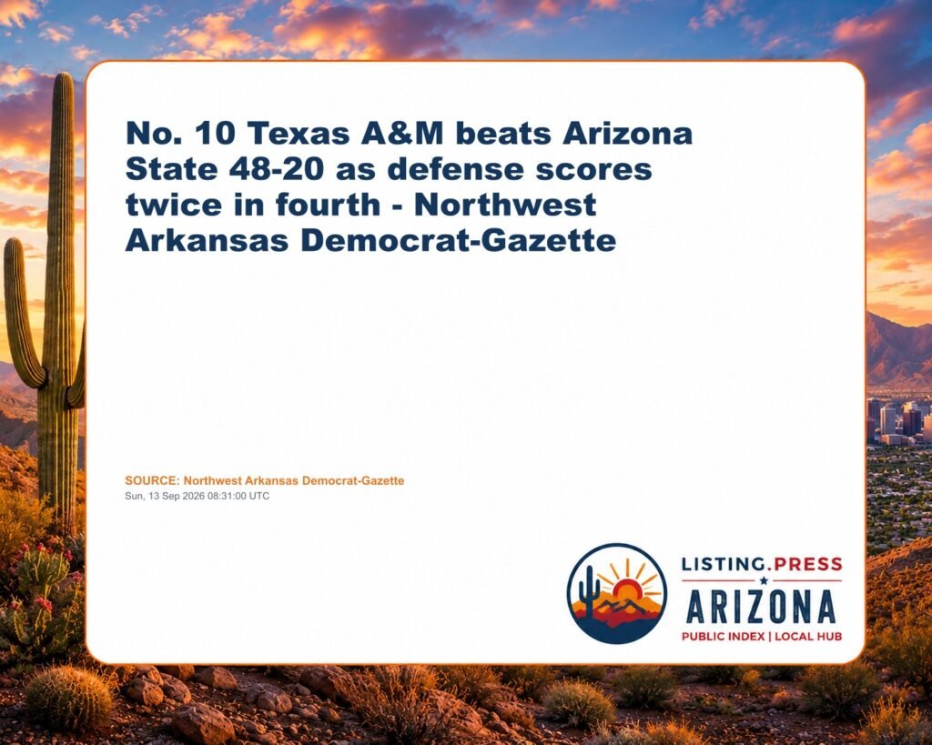 No. 10 Texas A&M beats Arizona State 48-20 as defense scores twice in fourth – Northwest Arkansas Democrat-Gazette
