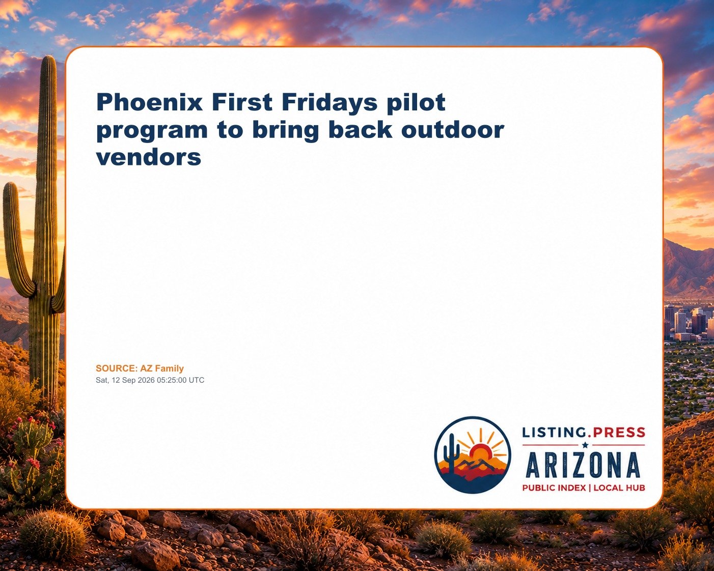 Phoenix First Fridays pilot program to bring back outdoor vendors