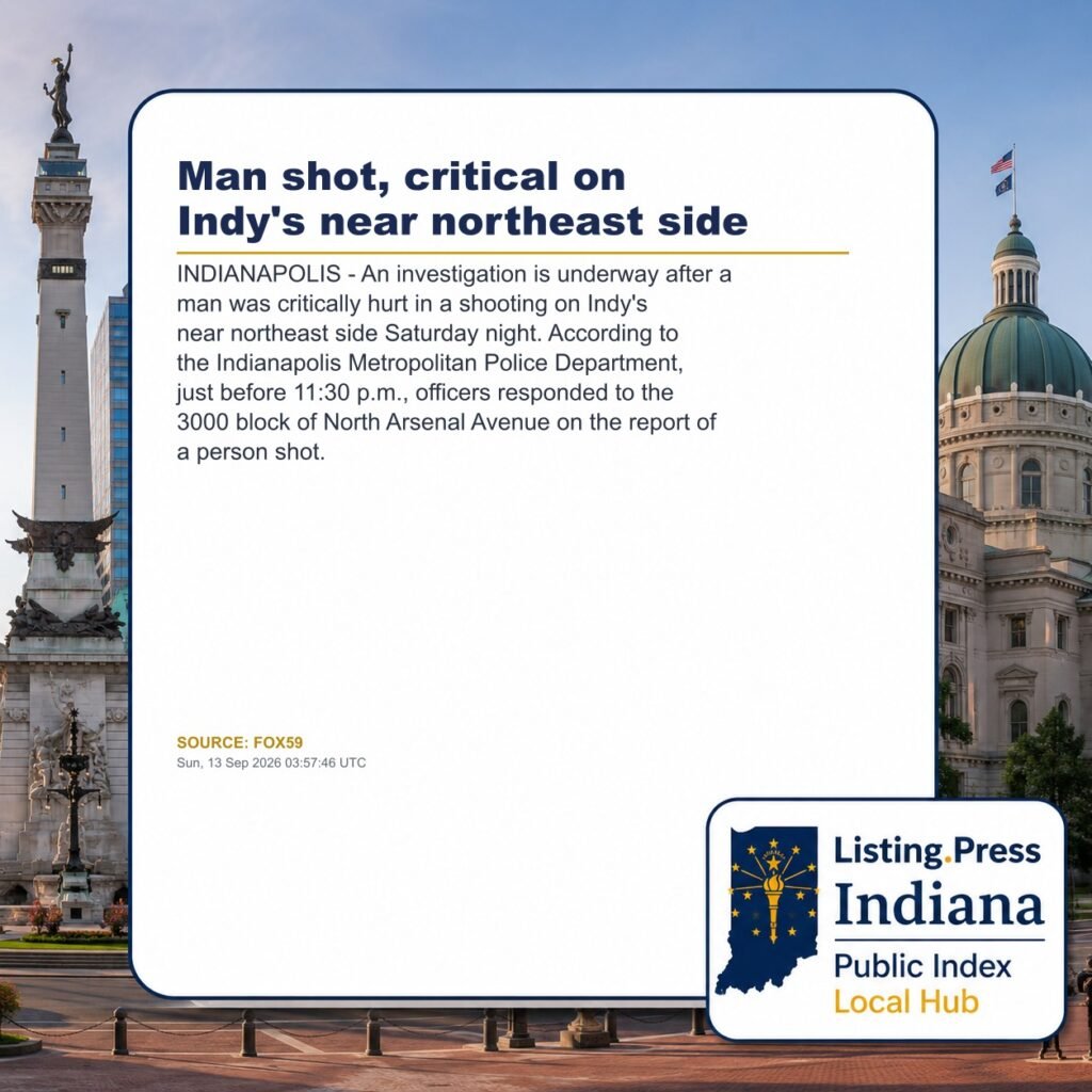 Man shot, critical on Indy’s near northeast side