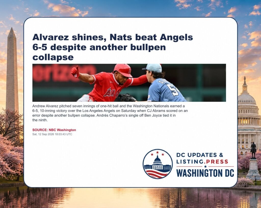 Alvarez shines, Nats beat Angels 6-5 despite another bullpen collapse