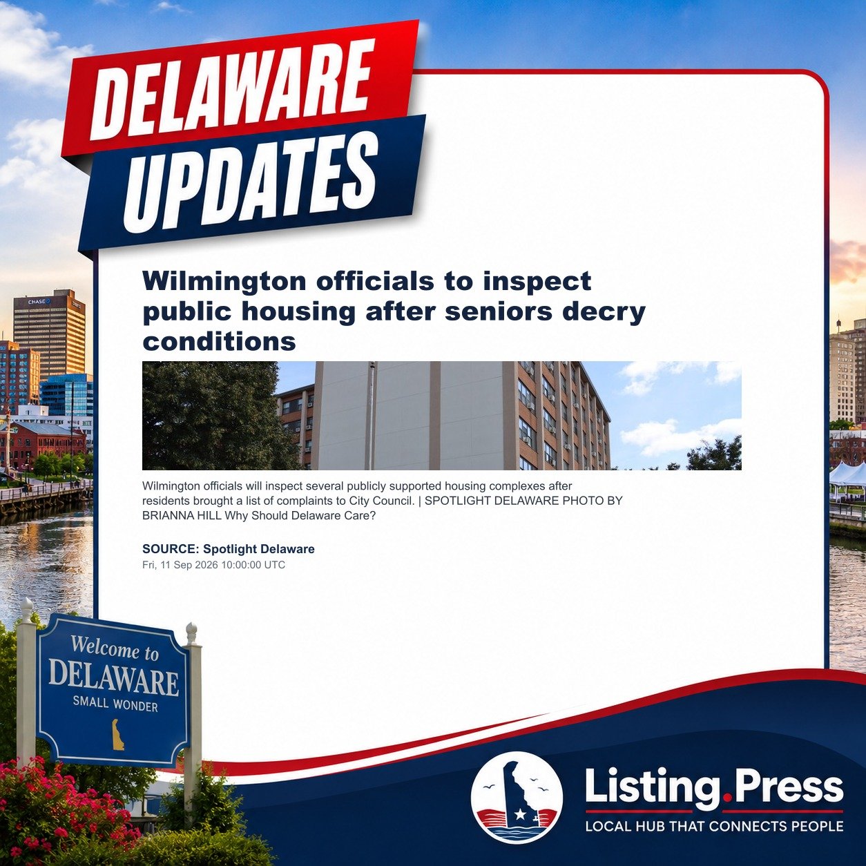 Wilmington officials to inspect public housing after seniors decry conditions