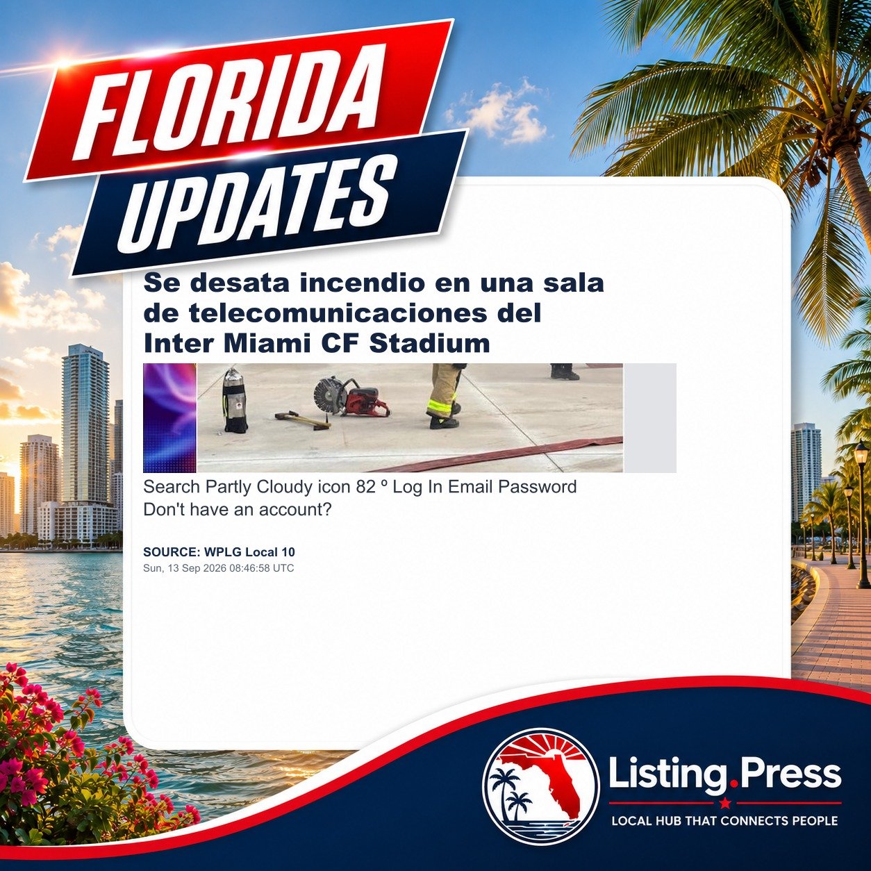 Se desata incendio en una sala de telecomunicaciones del Inter Miami CF Stadium