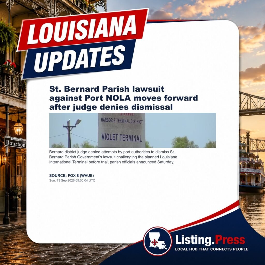St. Bernard Parish lawsuit against Port NOLA moves forward after judge denies dismissal