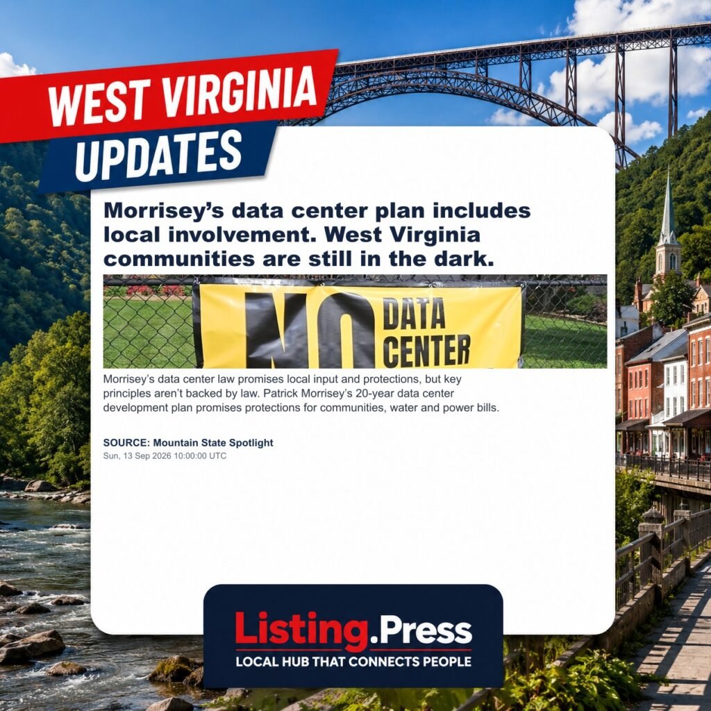 Morrisey’s data center plan includes local involvement. West Virginia communities are still in the dark.