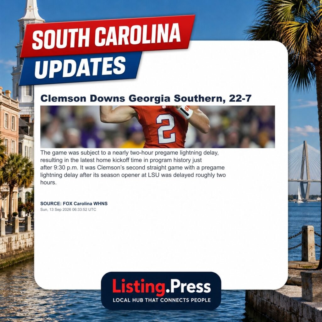 Clemson Downs Georgia Southern, 22-7