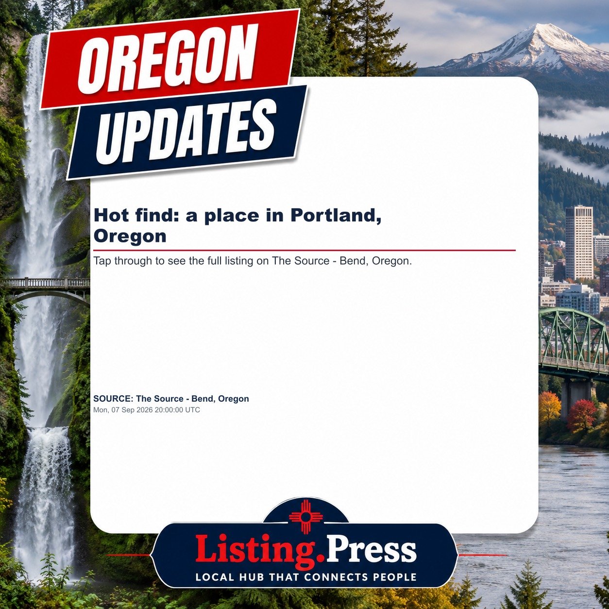 Hot find: a place in Portland, Oregon