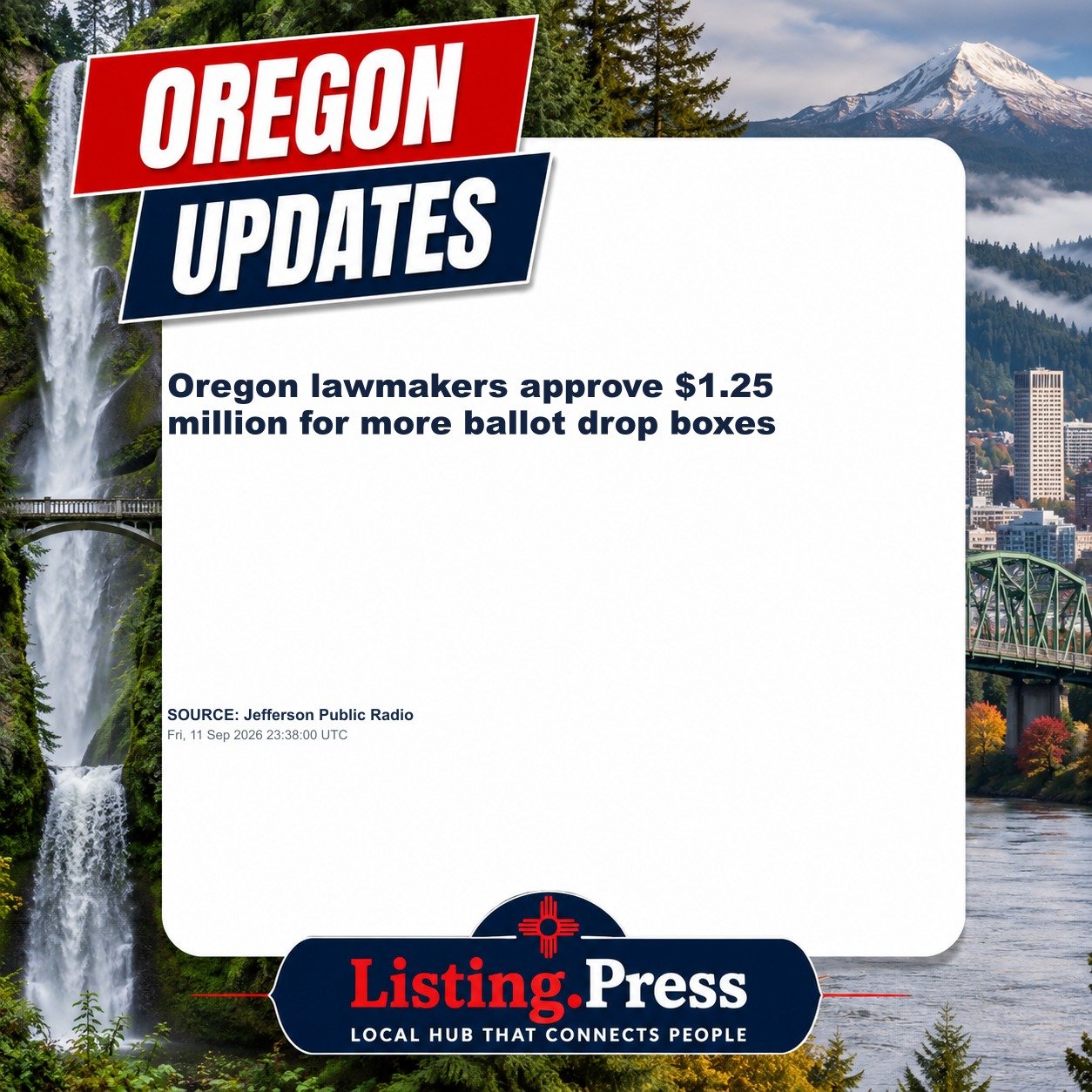 Oregon lawmakers approve $1.25 million for more ballot drop boxes