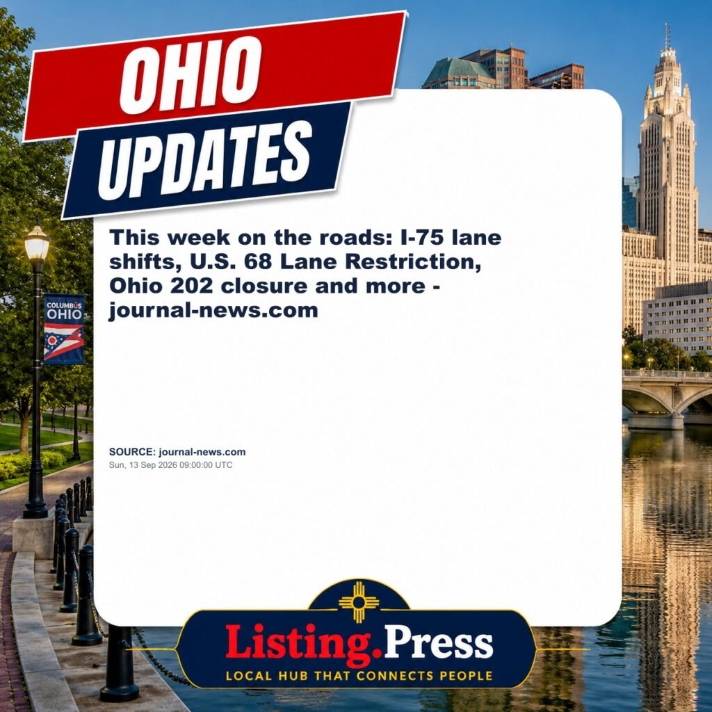 This week on the roads: I-75 lane shifts, U.S. 68 Lane Restriction, Ohio 202 closure and more – journal-news.com