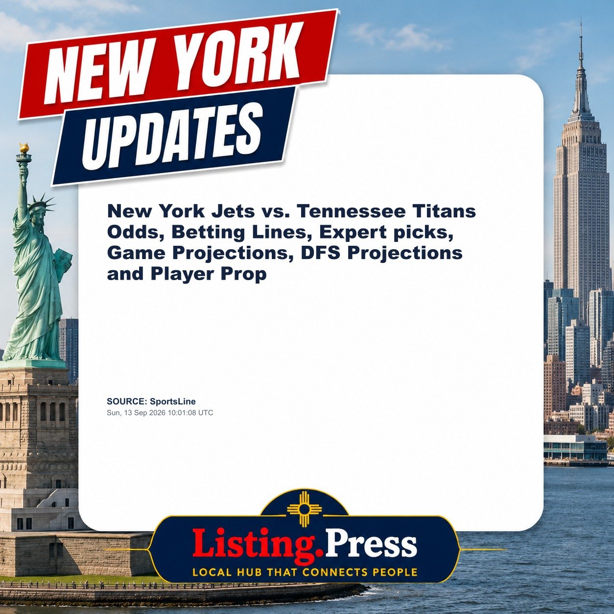 New York Jets vs. Tennessee Titans Odds, Betting Lines, Expert picks, Game Projections, DFS Projections and Player Prop