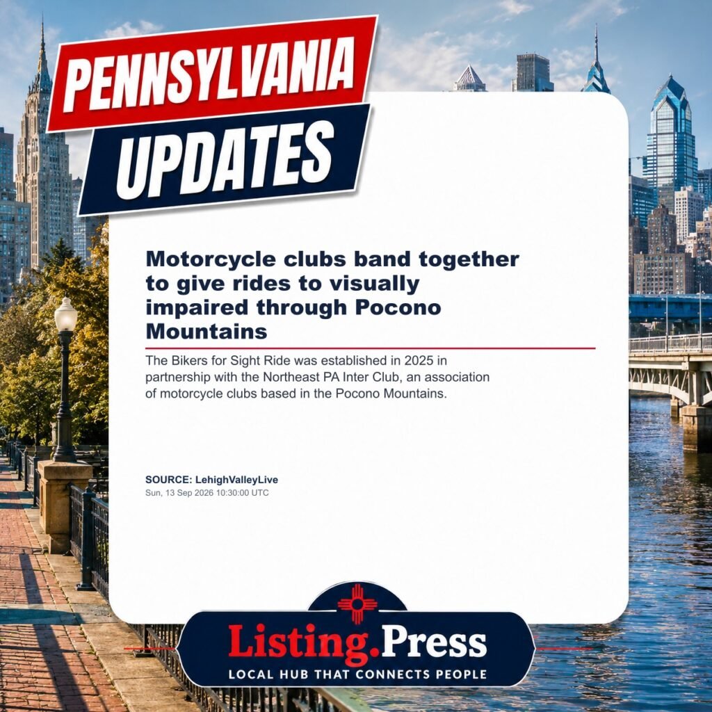 Motorcycle clubs band together to give rides to visually impaired through Pocono Mountains