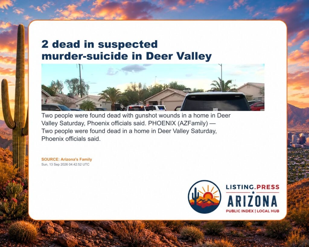 2 dead in suspected murder-suicide in Deer Valley