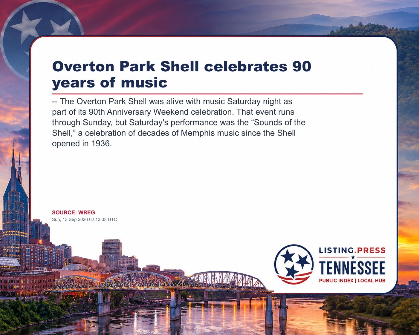 Overton Park Shell celebrates 90 years of music
