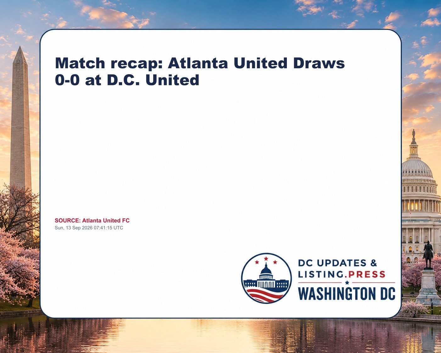 Match recap: Atlanta United Draws 0-0 at D.C. United
