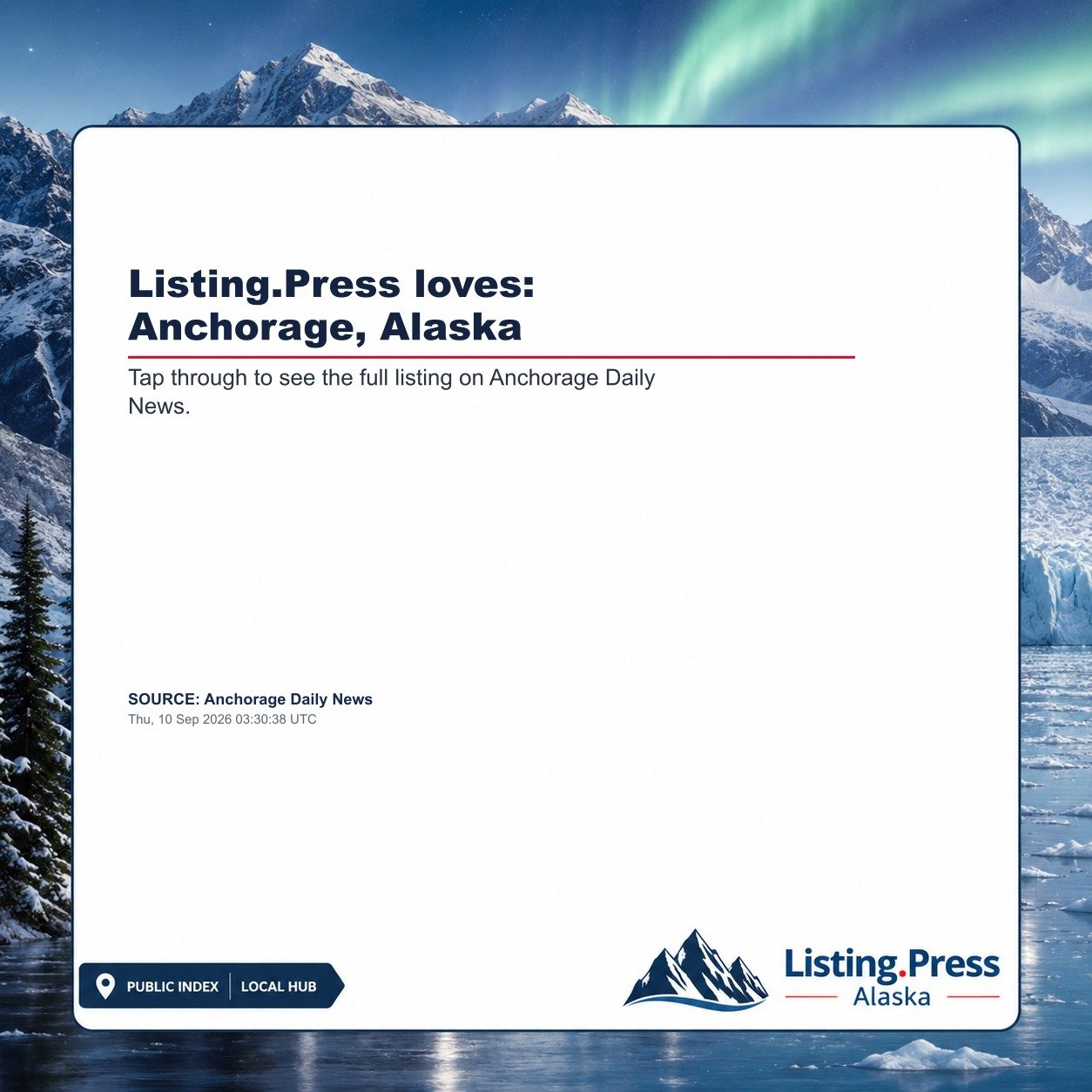 Listing.Press loves: Anchorage, Alaska