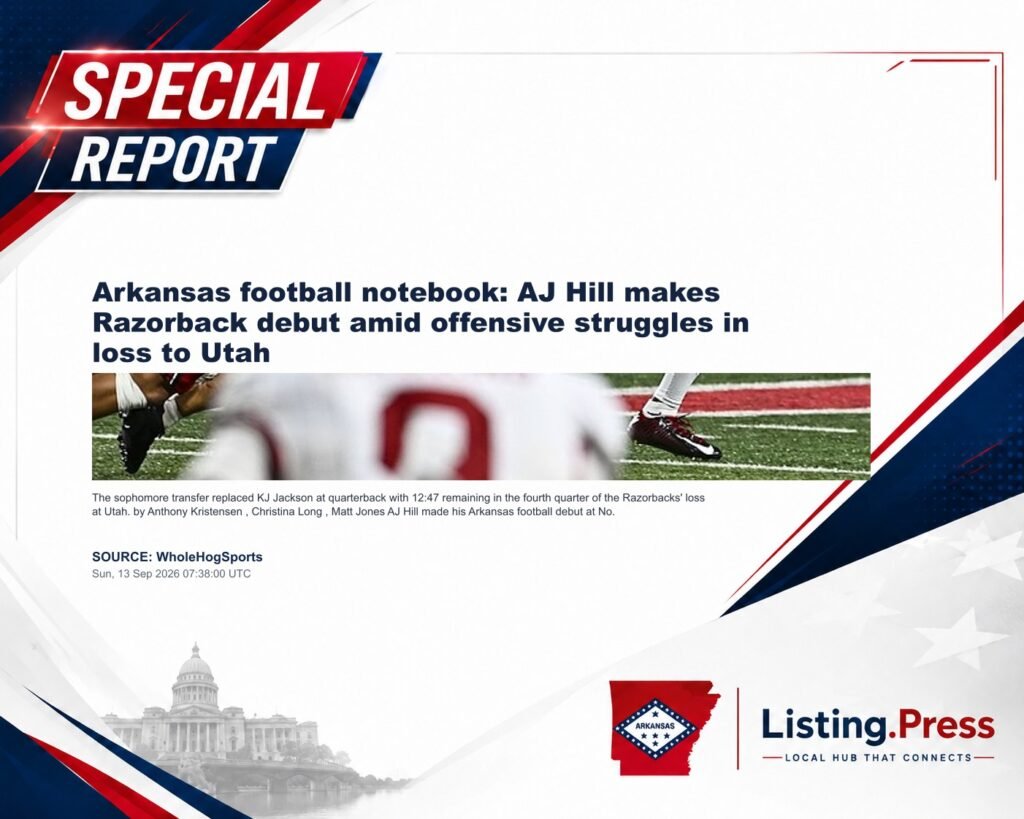 Arkansas football notebook: AJ Hill makes Razorback debut amid offensive struggles in loss to Utah