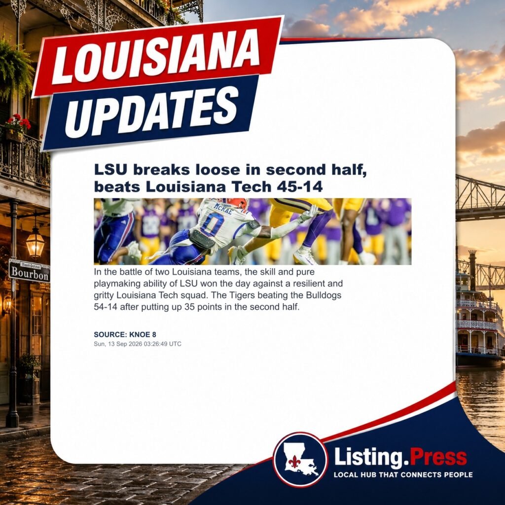 LSU breaks loose in second half, beats Louisiana Tech 45-14