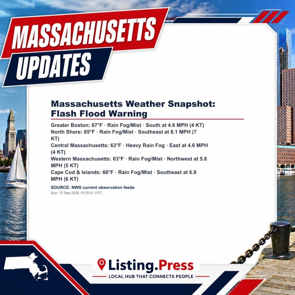 Massachusetts Weather Snapshot: Flash Flood Warning