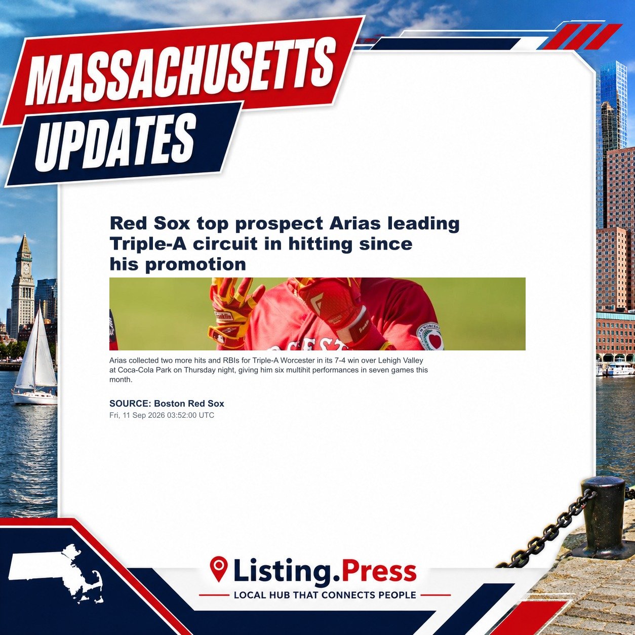 Red Sox top prospect Arias leading Triple-A circuit in hitting since his promotion