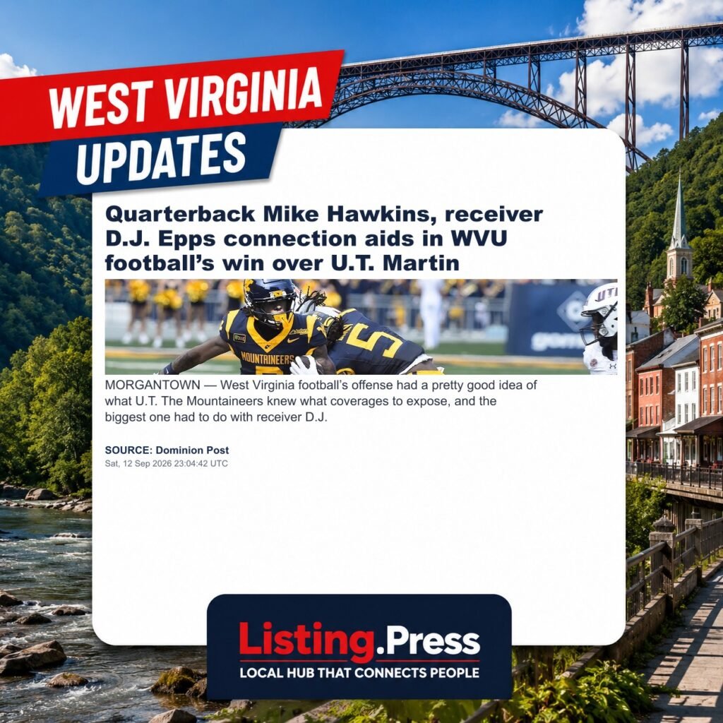 Quarterback Mike Hawkins, receiver D.J. Epps connection aids in WVU football’s win over U.T. Martin