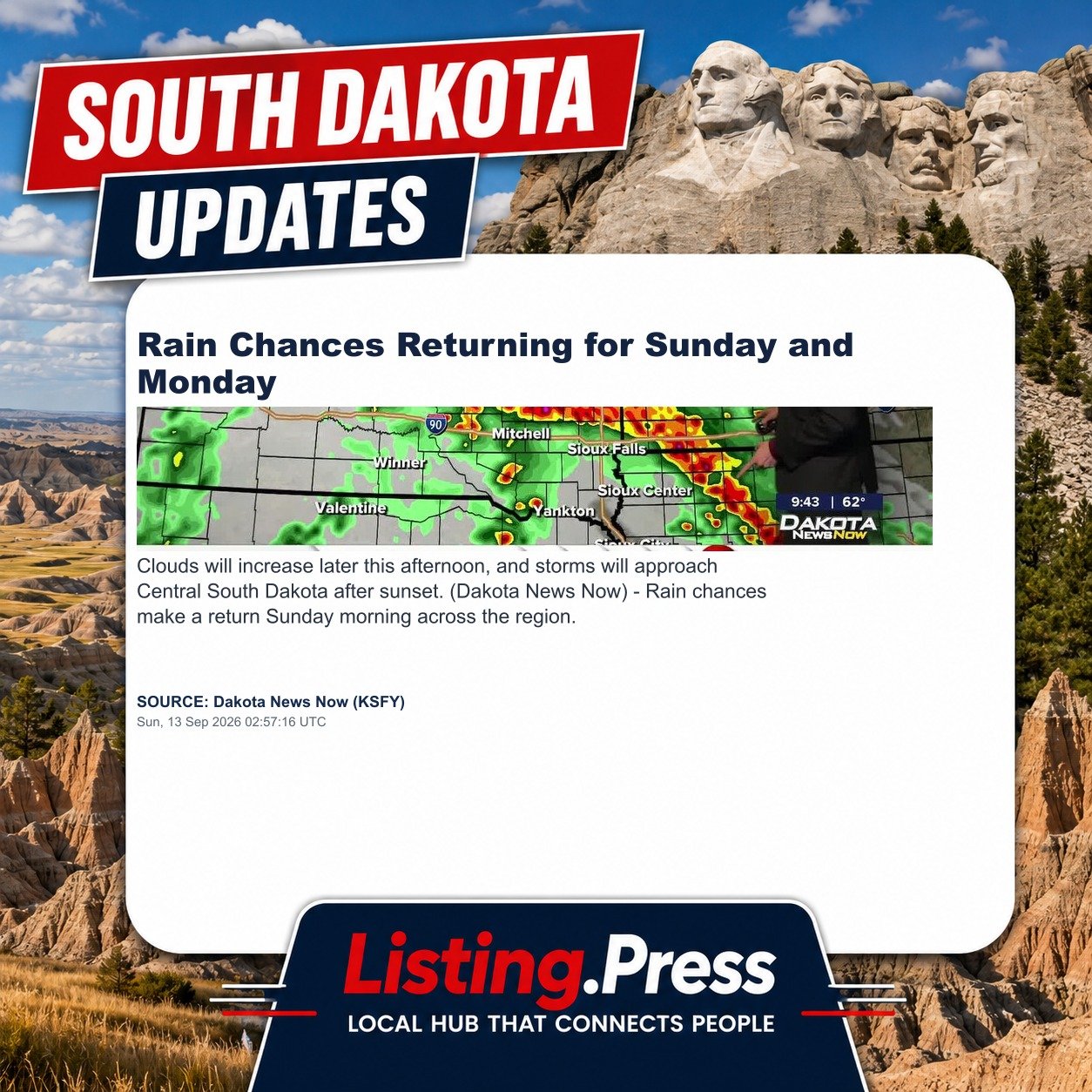 Rain Chances Returning for Sunday and Monday
