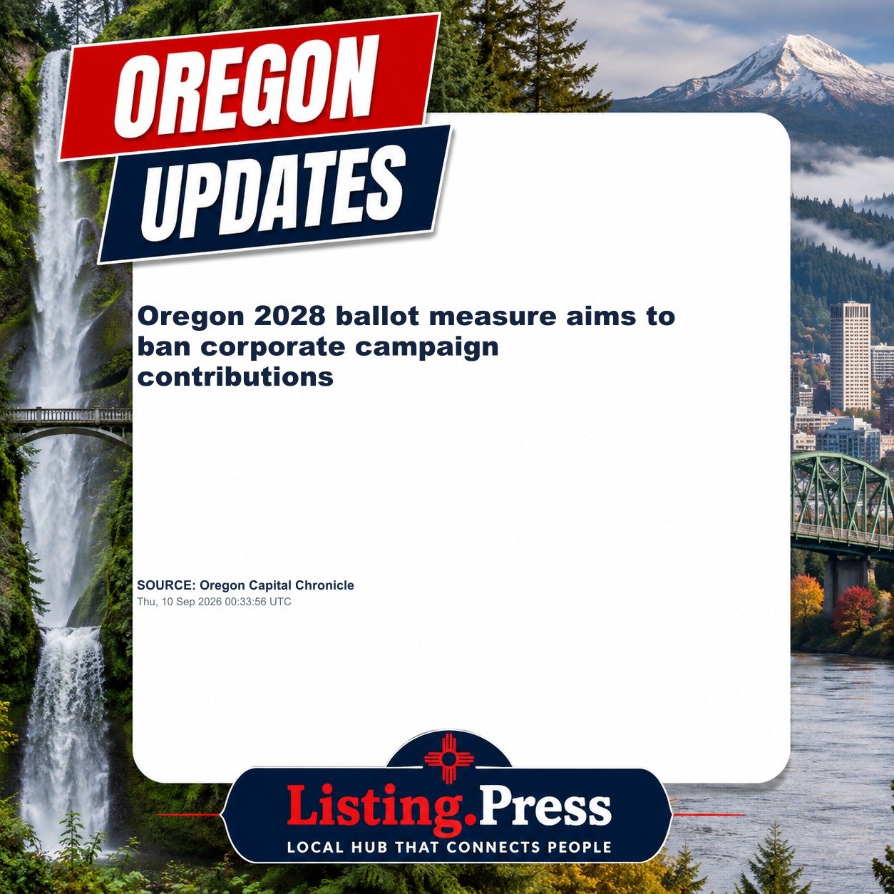 Oregon 2028 ballot measure aims to ban corporate campaign contributions