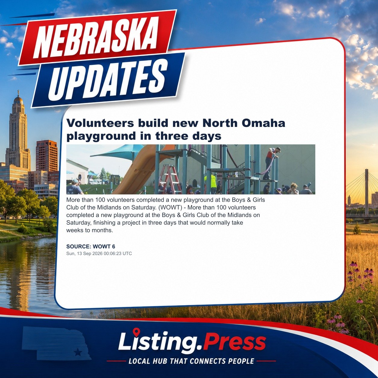 Volunteers build new North Omaha playground in three days