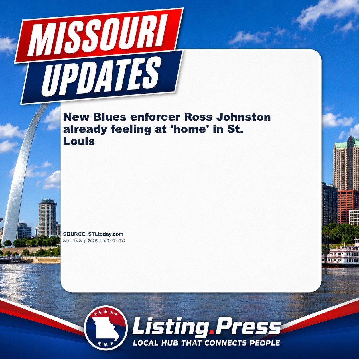 New Blues enforcer Ross Johnston already feeling at 'home' in St. Louis