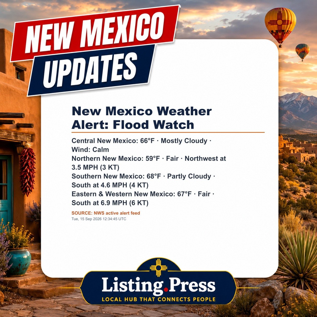 New Mexico Weather Alert: Flood Watch