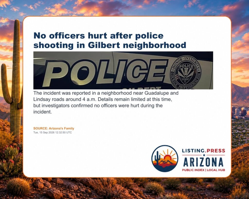 No officers hurt after police shooting in Gilbert neighborhood