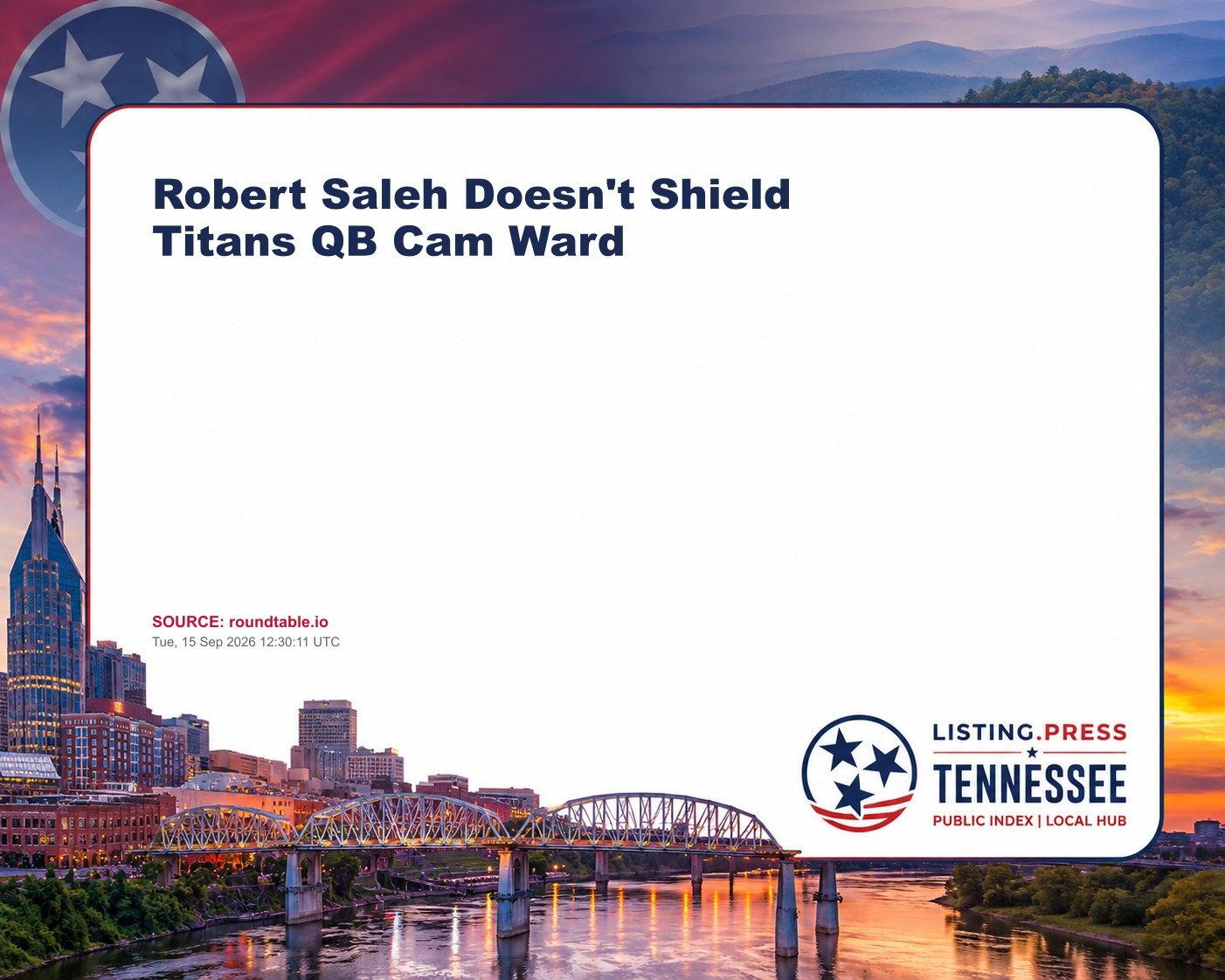 Robert Saleh Doesn't Shield Titans QB Cam Ward