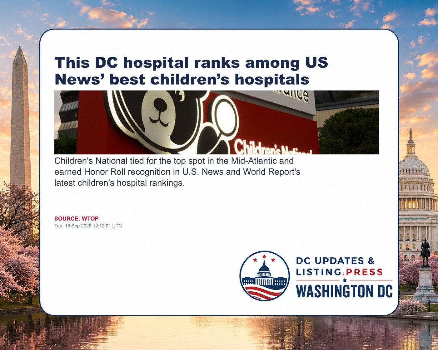 This DC hospital ranks among US News’ best children’s hospitals