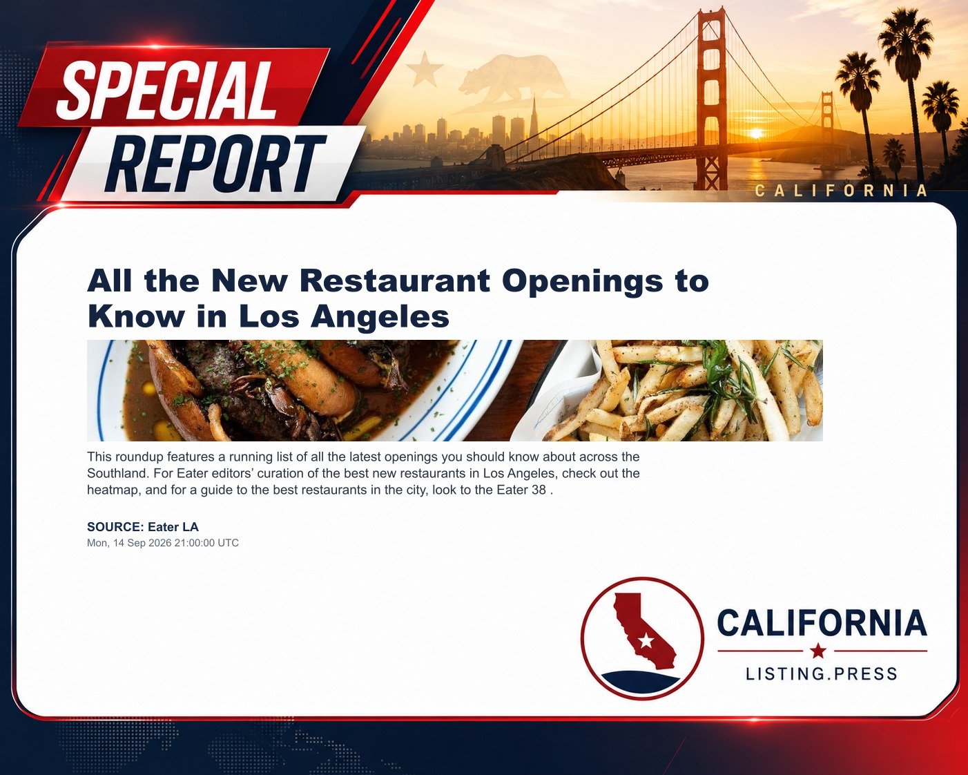 All the New Restaurant Openings to Know in Los Angeles