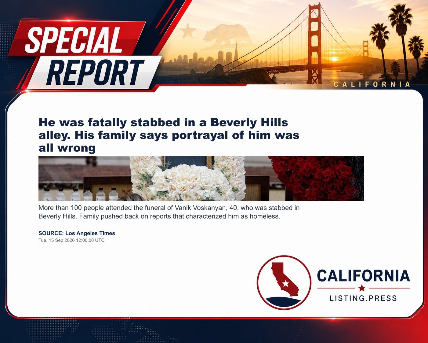 He was fatally stabbed in a Beverly Hills alley. His family says portrayal of him was all wrong