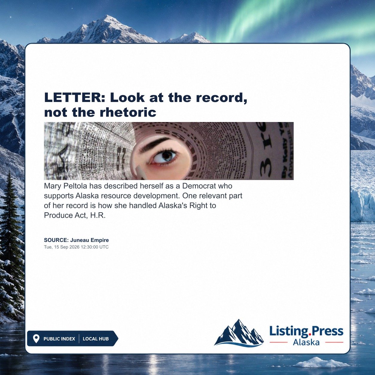 LETTER: Look at the record, not the rhetoric