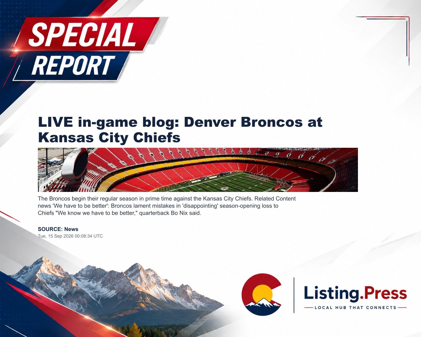 LIVE in-game blog: Denver Broncos at Kansas City Chiefs