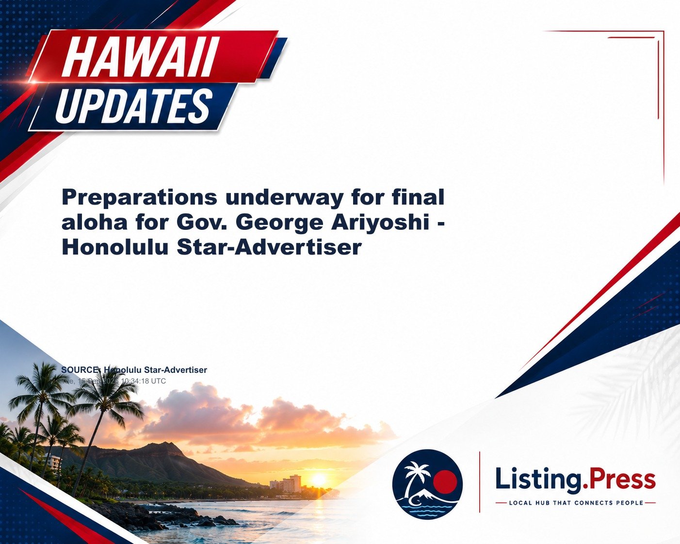 Preparations underway for final aloha for Gov. George Ariyoshi - Honolulu Star-Advertiser
