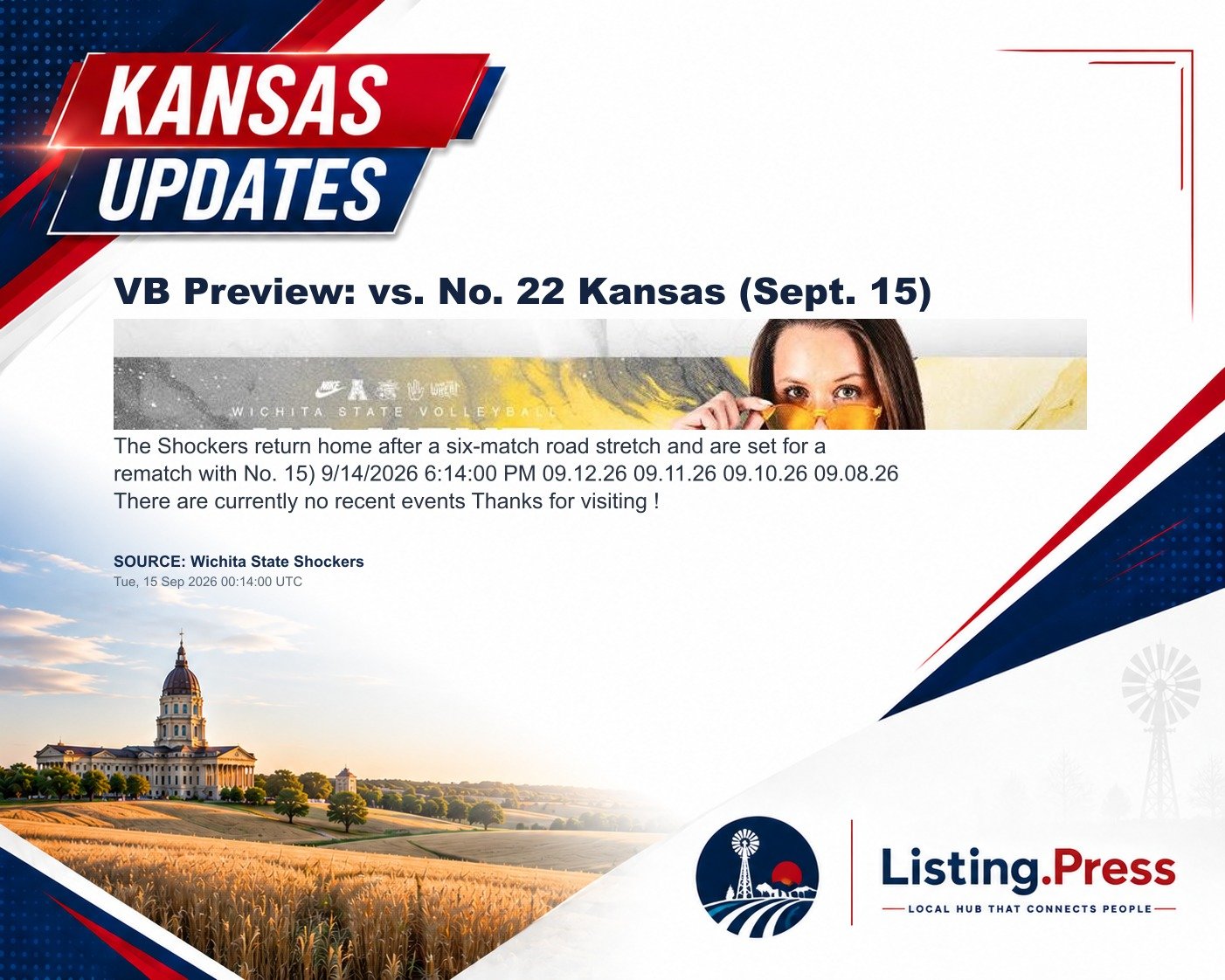 VB Preview: vs. No. 22 Kansas (Sept. 15)