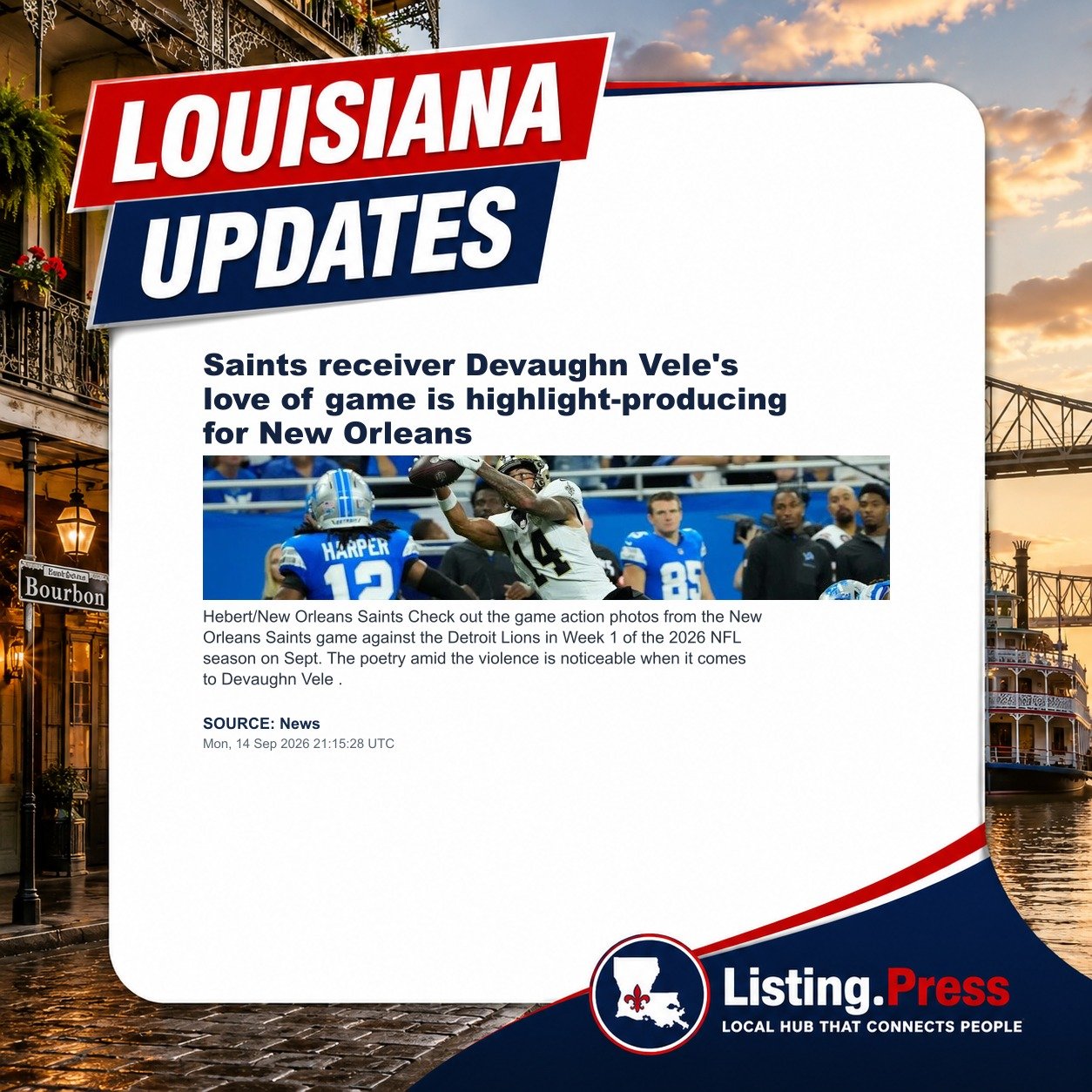 Saints receiver Devaughn Vele's love of game is highlight-producing for New Orleans