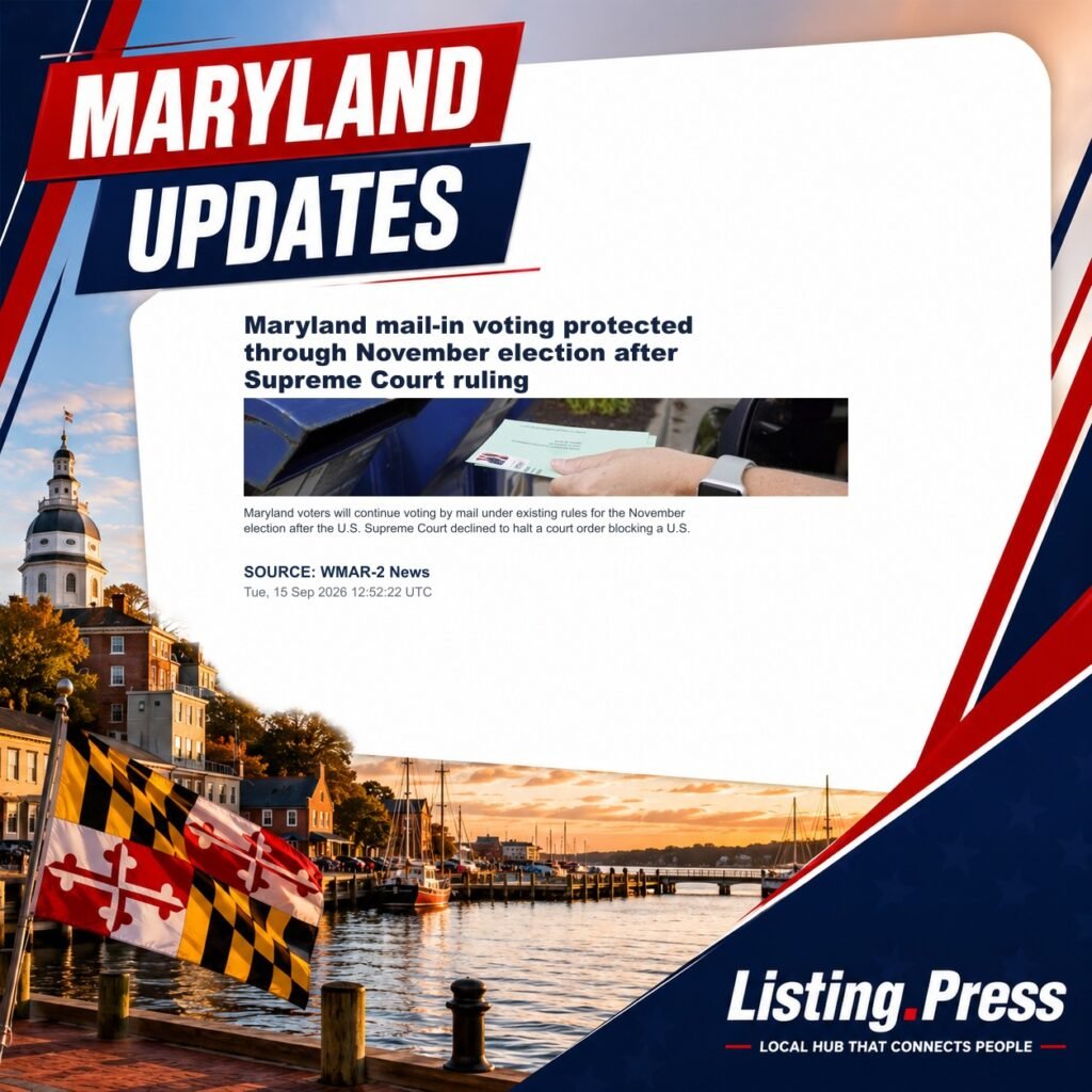 Maryland mail-in voting protected through November election after Supreme Court ruling
