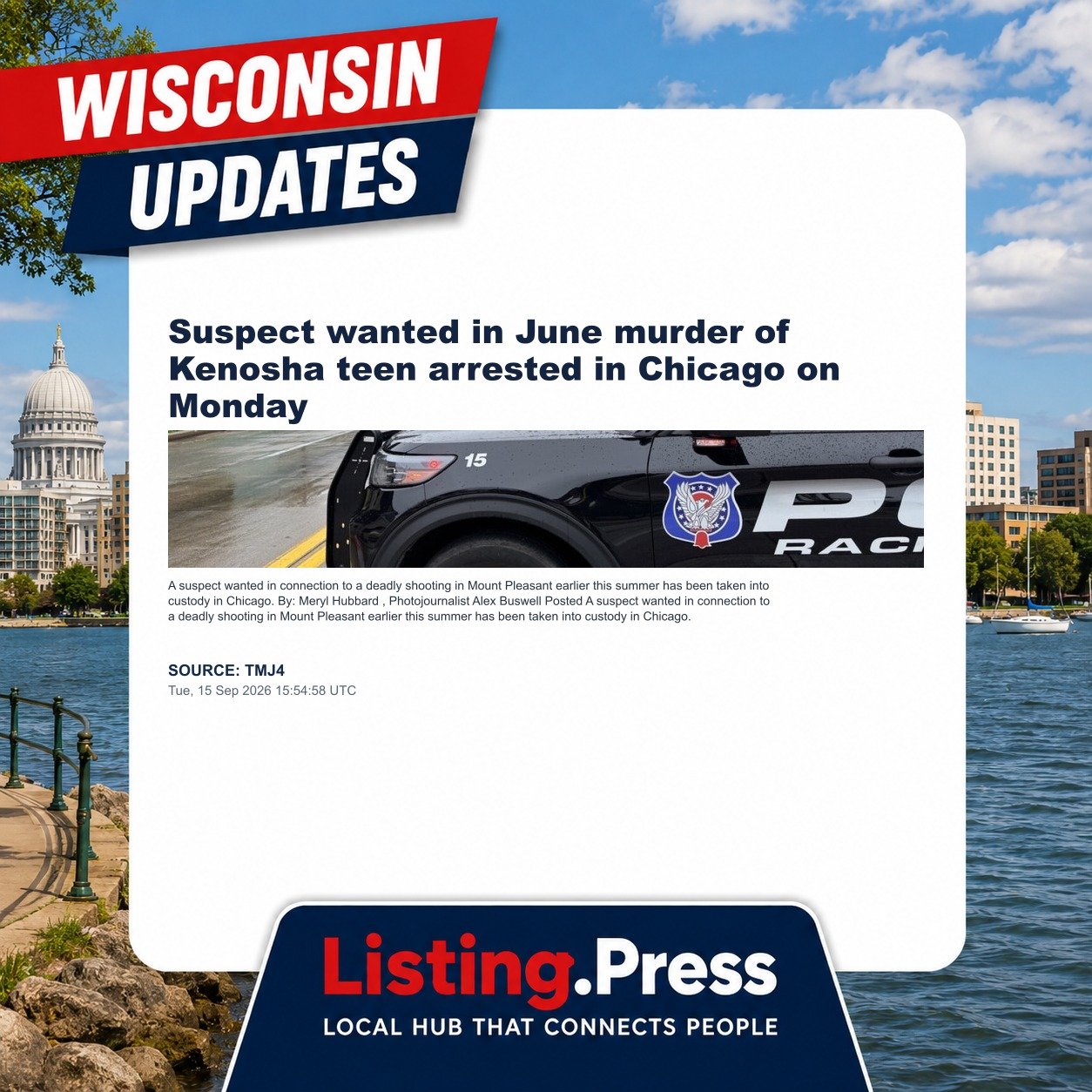 Suspect wanted in June murder of Kenosha teen arrested in Chicago on Monday