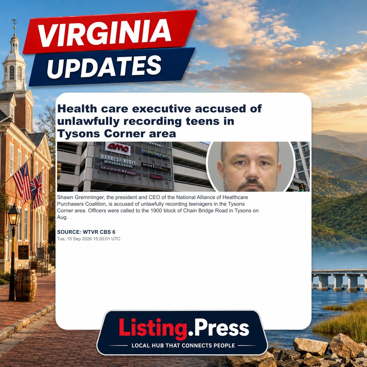 Health care executive accused of unlawfully recording teens in Tysons Corner area