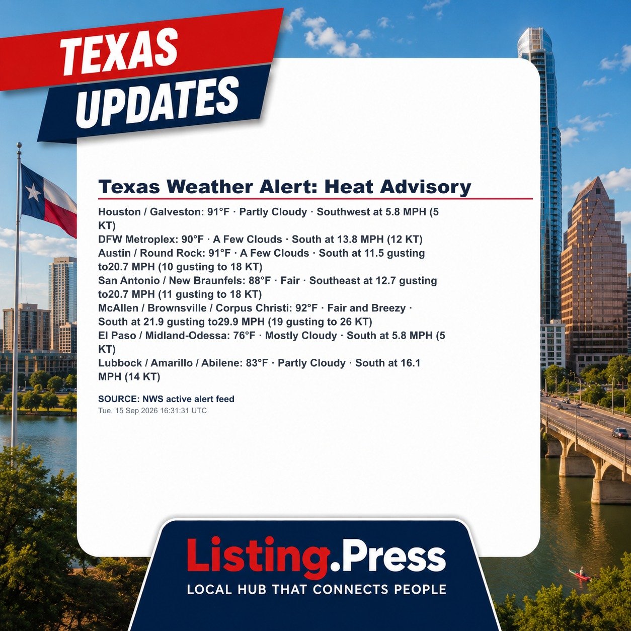 Texas Weather Alert: Heat Advisory